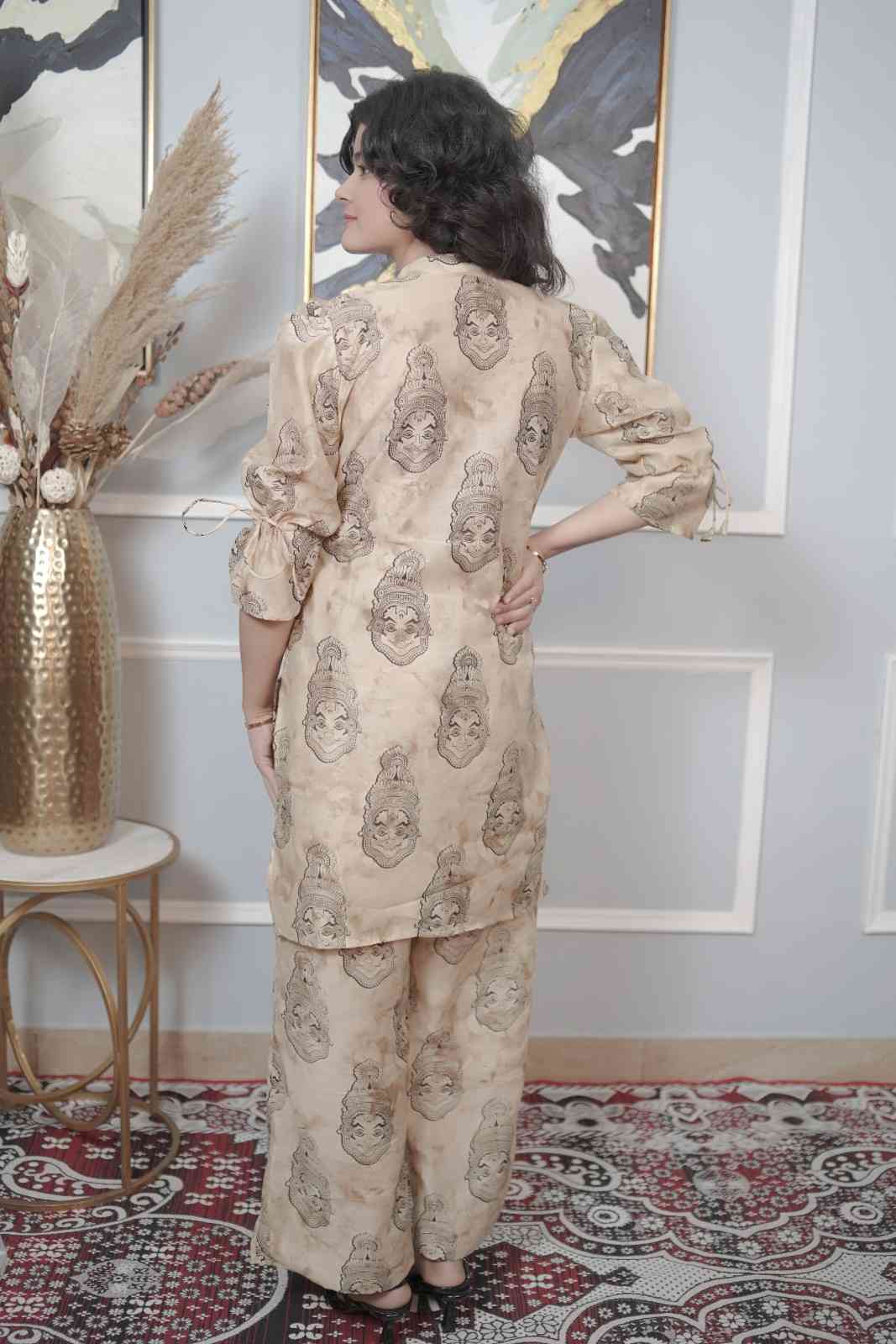 The Kalamkari Khaki Co-ord Set